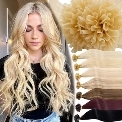 Nail U Tip 100% Real Remy Human Hair Extensions Pre Bonded Thick 1g/strand Hair • $43.21
