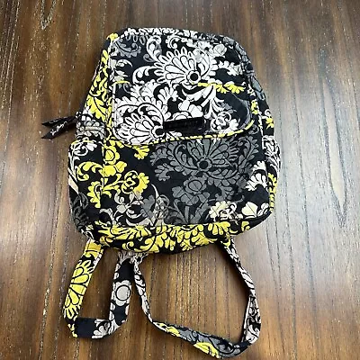 Vera Bradley Baroque Gray Black Yellow Back Pack Floral • $23.99