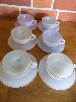 £30 • Buy Vintage French Opalescent Arcopal  Espresso Cups And Saucer Set 12 Pieces