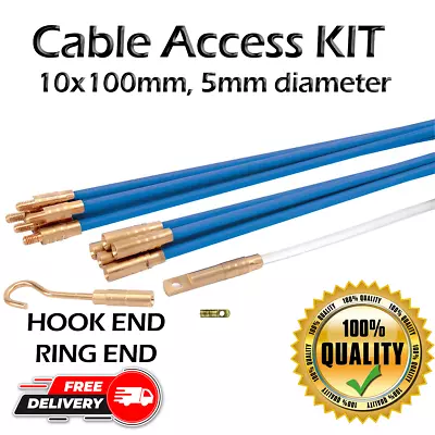 Tool Box Cable Access Kit Electricians Wire Puller Rods Draw Push Pulling Wire • £13.99