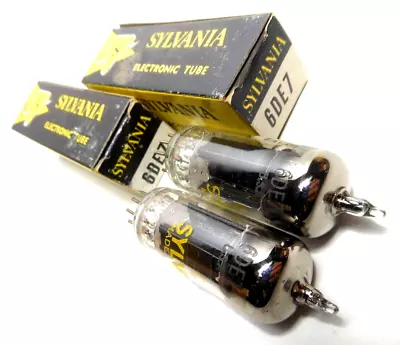 Matched PAIR 6DE7 Tubes Sylvania USA NOS Double Black Plates Woo Audio 6 • $35.29