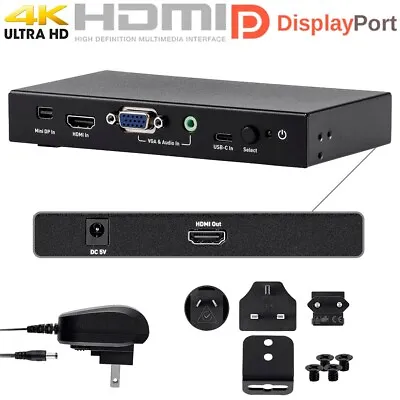HDMI Mini Display Port DP VGA USB Type C To HDMI 4K 60Hz Multi Video Converter • $354.80