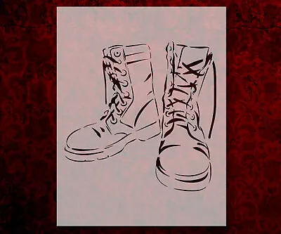 Work Boots Military Army Marines Soldier 8.5  X 11  Stencil FREE SHIPPING (782) • $11.99