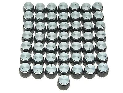 50x Guitar AMP Amplifier Knobs Black W/ Silver Cap Push On Knob Fits Marshall • $29.99