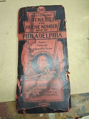 Hagstrom's Street And Number Map Of Philadelphia Aug 1954 Complete With Maps • $19.99