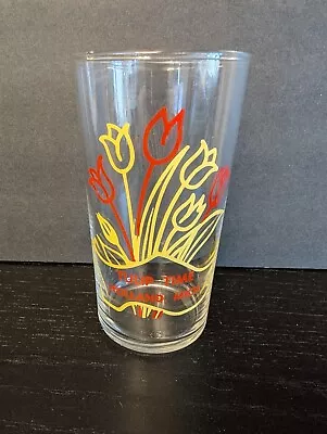 Tulip Time Holland Michigan Red Yellow Souvenir Glass Tumbler VGC • $12