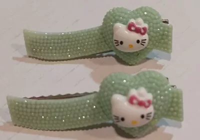 Hello Kitty Hair Clip Hair Accessories Cute Y2K Kawaii Green NEW • $13.32