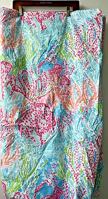 Lilly Pulitzer For Garnet Hill Queen/Double Duvet Cover Multicolor Cotton GUC • £48.09
