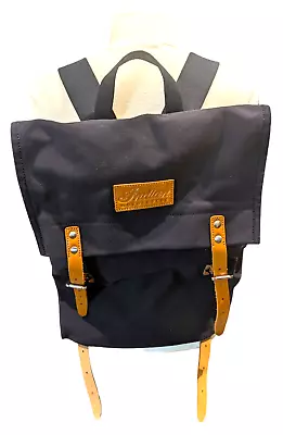 Indian Motorcycle Black Canvas Backpack Ruck Sack 12  X 17  NWOT • $32.95