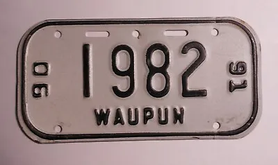 Vintage Wisconsin 1990-91 Waupun Bicycle License Plate • $17.99