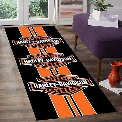 Harley Davidson Rug Motorcycle Rug Harley Funs Rug Runner RugLiving Room Rug • $67.89