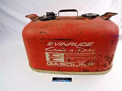 Vintage Evinrude Cruis-A-Day 6 Gallon Marine Outboard Boat Gas Can W/ Fuel Gauge • $39.99