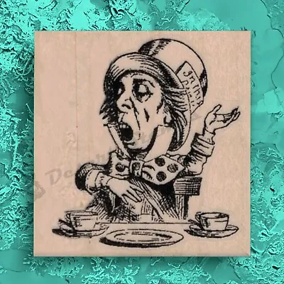 Mad Hatter Rubber Stamp Alice In Wonderland Tea Party Unbirthday Party Alice • $10