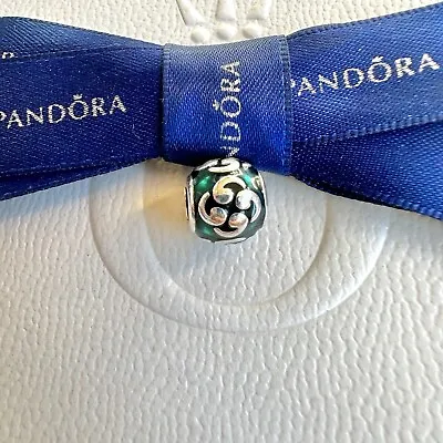 $35 • Buy Authentic Pandora Silver Teal Green Zen Celtic Enamel Charm Bead #790491EN08