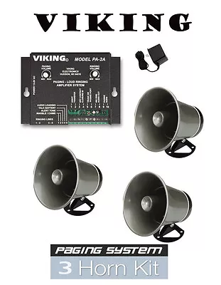 Viking Intercom Paging System With Amplifier And 3 Powered Speaker PA • $210