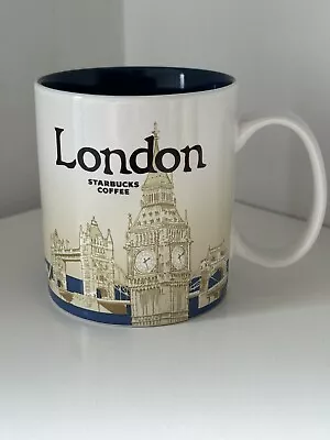 LONDON STARBUCKS Coffee Mug 16oz City Icon 2013 BIG BEN Tower Bridge Westminster • £9.95