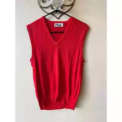 FILA Vintage Knit Red Sweater Vest Size 34 Size XS • $19
