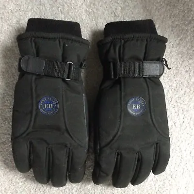 Eddie Bauer Ski Snowboard Glove Black Mens XL Leather Palm Patch • $22.95