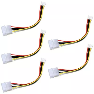 5x 6  Molex 4-Pin 5.25  Male To Floppy 4Pin 3.5  Female Internal DC Power Cable • $16.80