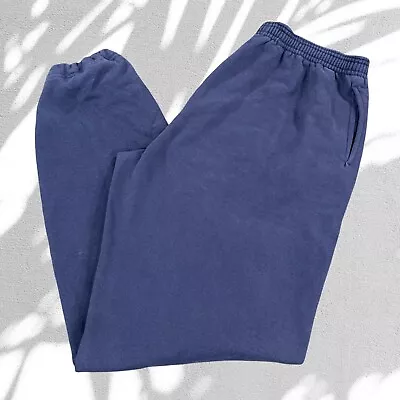 Vintage 90s Cross Creek Jogger Sweatpants Adult XL Blue Blank Pockets Made USA • $22