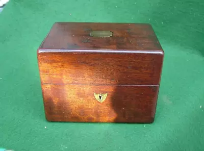 C19th MAHOGANY SHAGREEN & VELVET LINED APOTHECARY Or PERFUME CASE / CASKET Vgc • £3.25