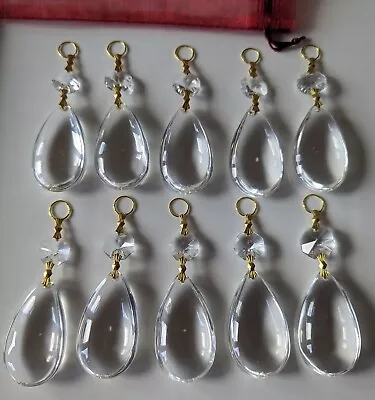 10 VGC Chandelier Glass Drops Prisms Spares Sun Catcher Christmas Tree Craft • £9.99