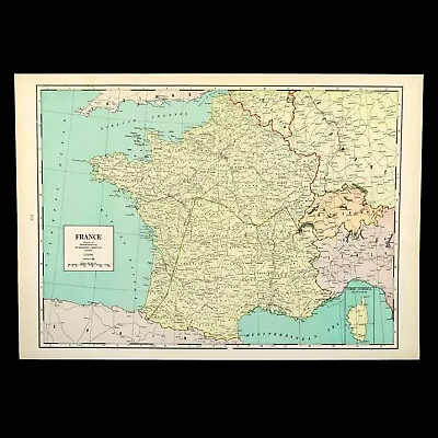 1940 Occupied FRANCE Map WWII Wartime Vichy Regime Antique Vintage Paris • $22.95