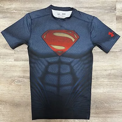 Under Armour RARE SUPERMAN MAN OF STEEL Gym Compression Shirt Size M • £34