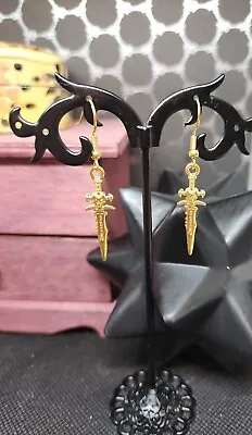 Golden Dagger Earrings Homemade New FREE SHIPPING • $8