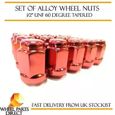 Alloy Wheel Nuts Red (16) 1/2  UNF Tapered For MG MGB 1966-1980 • $25.25