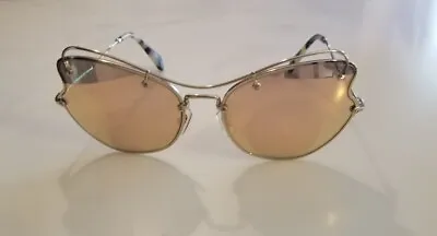  Miu Miu Sunglasses MU 56R ZVN6S0 Gold/ Brown/Rose Gold Mirror Women • $75