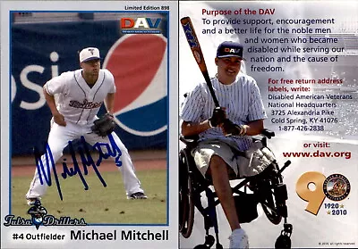Michael Mitchell Signed 2010 DAV Minor/Independent/Summer Leagues Auto • $0.99