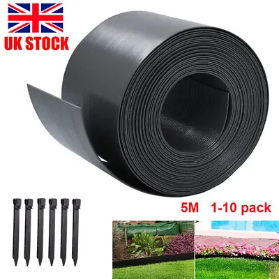 5 - 50 Meter Flexible Garden Border Lawn Grass Path Edging Wall W/ Plastic Pegs • £25.98
