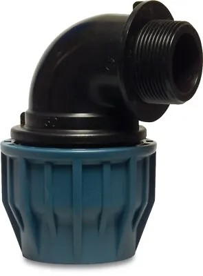 MDPE Compression Male BSP X Elbow Adaptor For MDPE Water Pipe 20mm To 110mm • £5.60