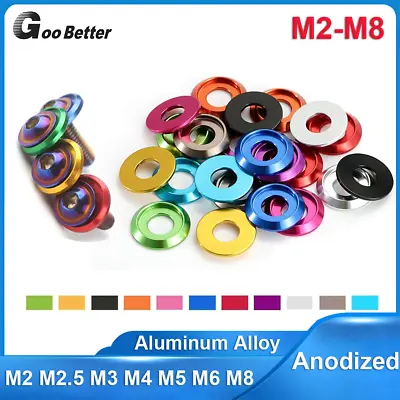 M2-M8 Anodized Aluminum Alloy Washers For Button Pan Head Bolt Gasket Colorful • $1.85