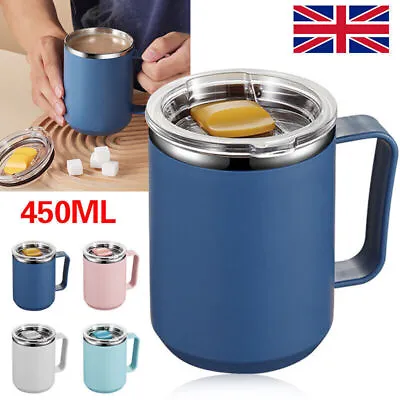 Stainless Steel Thermos Mug Tea Coffee Thermal Cup Travel Mug Insulated NEW • £7.69