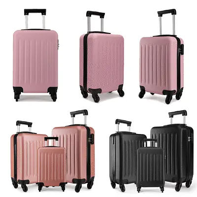 20/24/28Inch Hand Cabin Luggage ABS Suitcase Set 4 Wheels Hard Shell Travel Case • £29.79