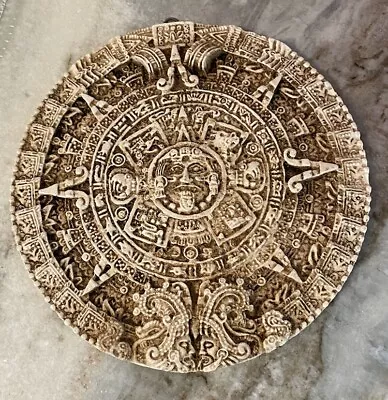 Aztec Sun Stone Calendar Mayan Mexico Wall Plaque Art 10.5  • $34.50