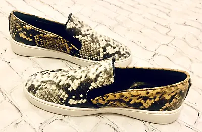 Michael Kors KEATON Two-tone Python Embossed Women's Shoes Sneakers Size 7M • $20.40