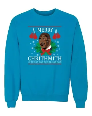 Merry Chrithmith Mike Tyson Ugly Christmas Holiday Boxer Legend Crewneck Sweater • $29.99