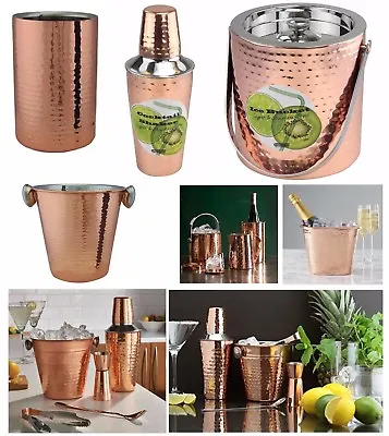 £14.95 • Buy Copper Cocktail Bar Set Double Wall Ice Bucket Wine Cooler Drinks Shaker Serving