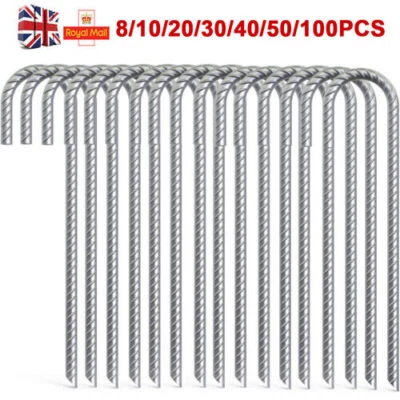 £10.99 • Buy 30cm Heavy Duty Ground Gazebo Pegs Tent Marquee Stakes Camping Galvanised Steel