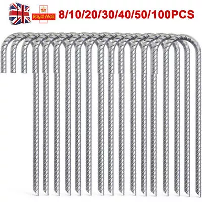 30cm Heavy Duty Ground Gazebo Pegs Tent Marquee Stakes Camping Galvanised Steel • £76.99