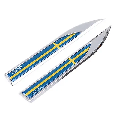 2X Sweden Se Flag Emblem Knife Car Side Body Fender Door Rear Badge Universal • $16.99