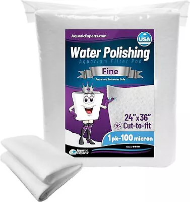 Aquarium Polishing Filter Pad Aquarium Filter 100 Micron 24  X 36  - 1 Pack • $15.99