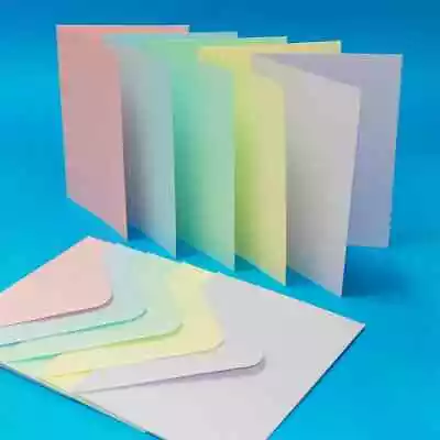 Blank Cards And Plain Envelopes C6 Pastel Or Bright Coloured Greeting Cards  • £3.67