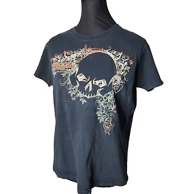 J And P Cycles Graphic T Shirt Womens Medium Skull Black Short Sleeve • $18