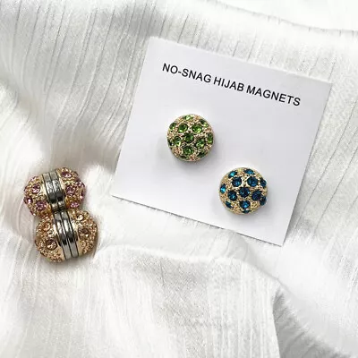 Muslim Women's Hijab Scarves Saftey Pins Accessories Rhinestone Magnet Brooches • $4.37