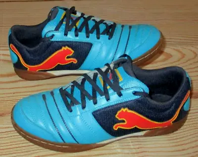 Mens Puma Powercat 4.12 Sala Blue Indoor Soccer Shoes Size 8 • $49.90