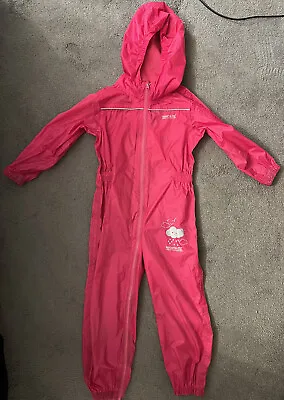 £2 • Buy Girls Pink Regatta All In One Waterproof Puddle Suit Age 4-5 Years